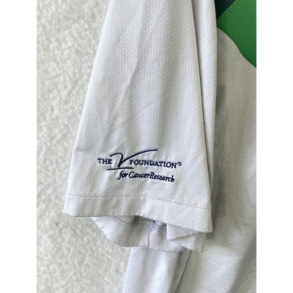 Nike Golf Dri-FIT Polo Shirt Men’s XL White Blue Green V Foundation Logo - Picture 4 of 8